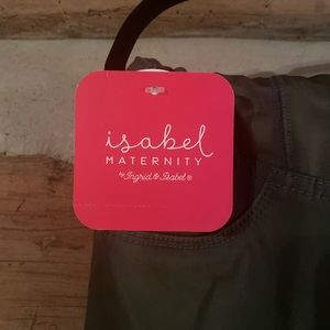 Army Green Maternity Pants with Belly Band